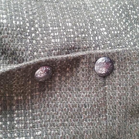 Coldwater Creek Olive Green Textured Tweed Wool Blend ButtonUp Blazer Jacket Sz8 - Picture 4 of 11